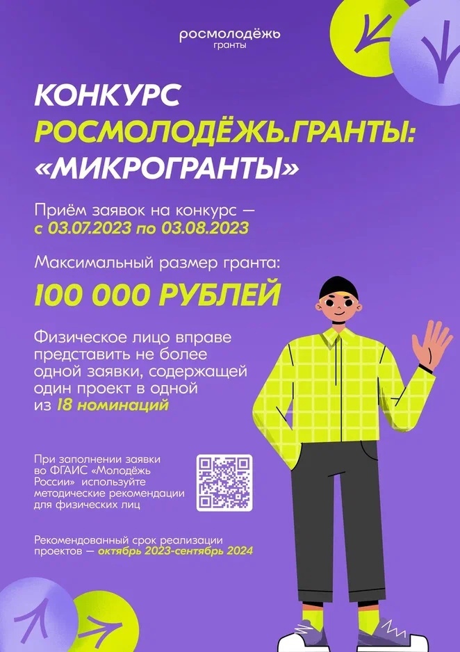  Росмолодёжь.Гранты проводит конкурс «Микрогранты».